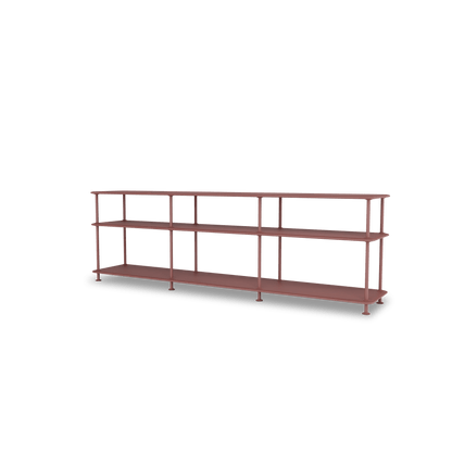 Etagère Free 111222 Montana, tablettes 231 Masala et structure 155 Masala, vue de trois quarts sur fond blanc