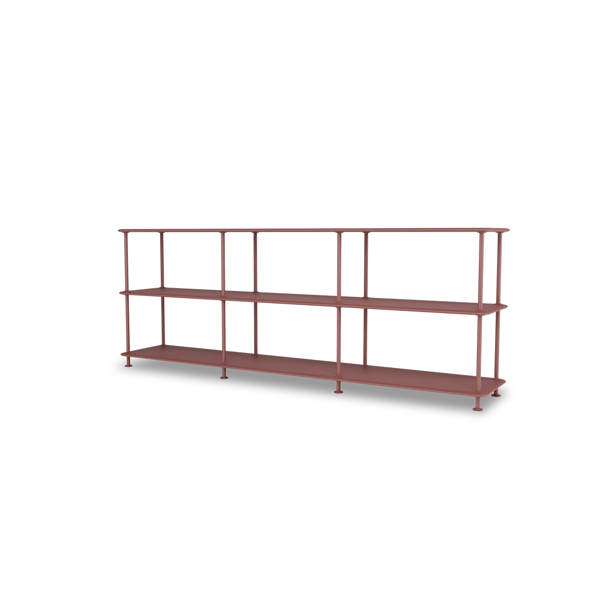 Etagère Free 222000 Montana, tablettes 231 Masala et structure 155 Masala, vue de trois quarts sur fond blanc