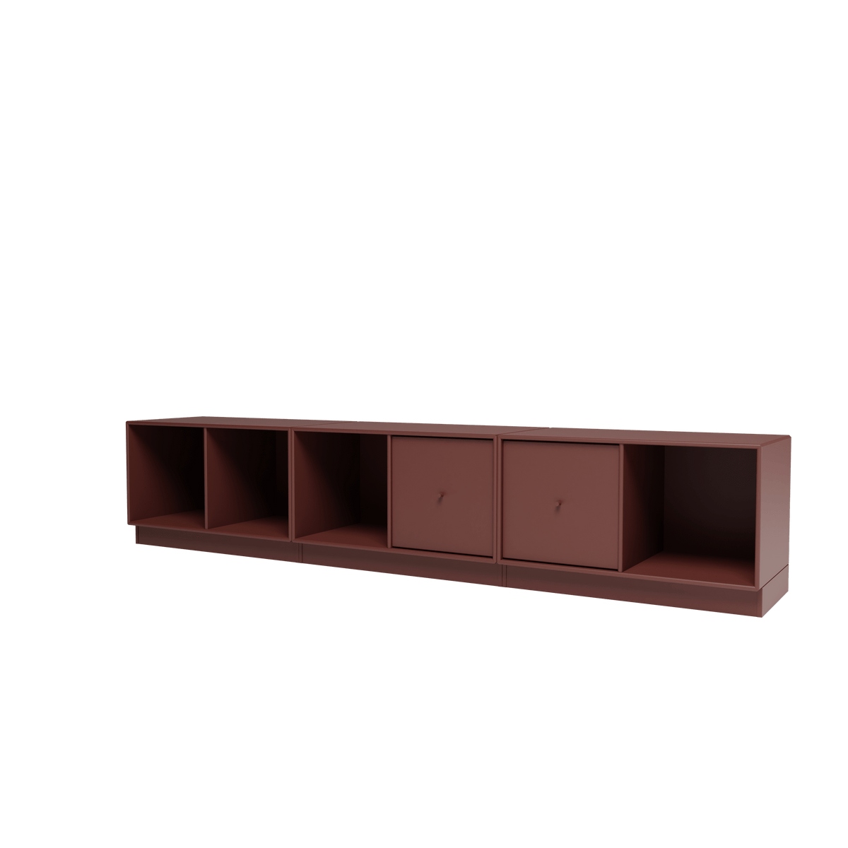 Banc Rest III Montana, laque 155 Masala, sur socle de 7 cm, vue de trois quarts sur fond blanc