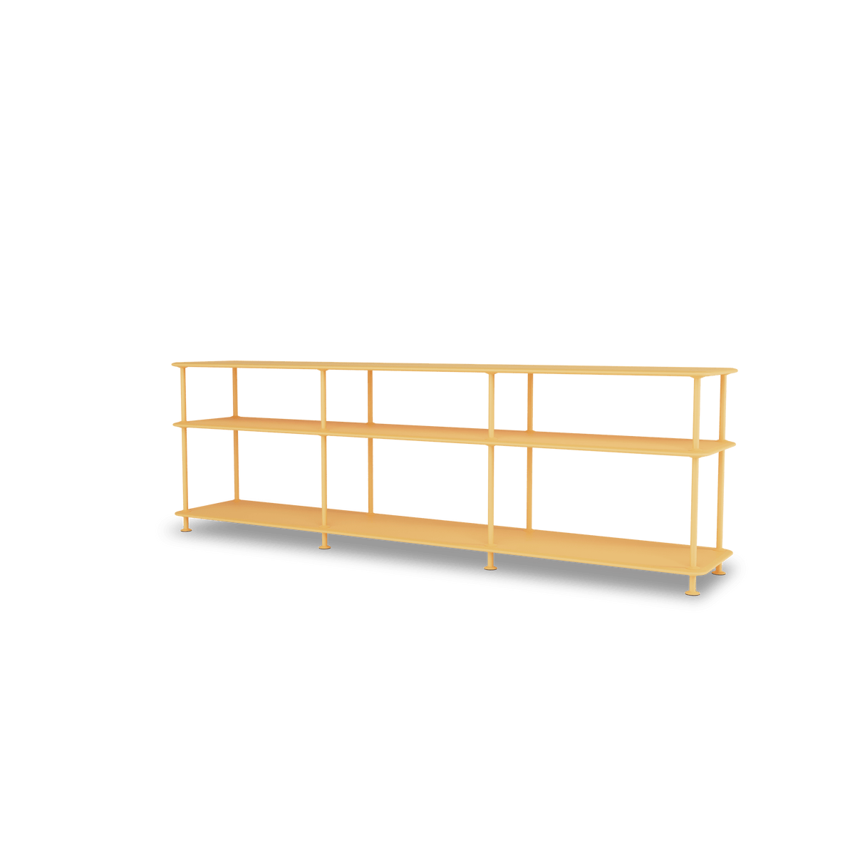 Etagère Free 111222 Montana, tablettes 233 Acacia et structure 166 Acacia, vue de trois quarts sur fond blanc
