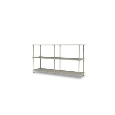 Etagère Free 220000 Montana, tablettes 225 Fennel et structure 144 Fennel, vue de trois quarts sur fond blanc