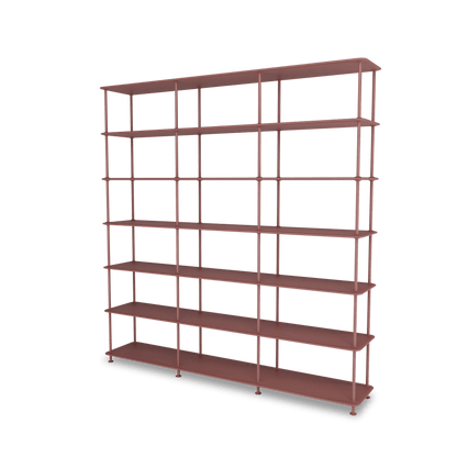 Etagère Free 666000 Montana, tablettes 231 Masala et structure 155 Masala, vue de trois quarts sur fond blanc