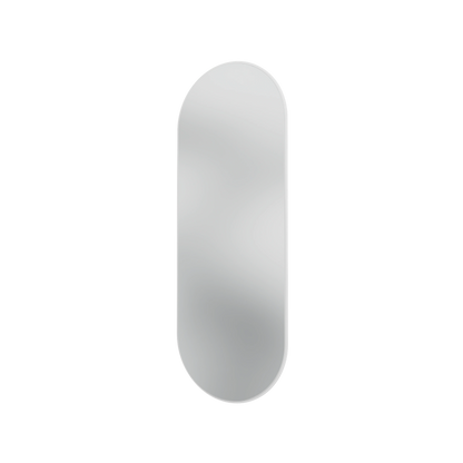 Miroir Colour Frame ovale SP1232R Montana, cadre laqué 38 Snow, vue de trois quarts sur fond blanc