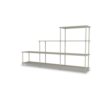 Etagère Free 321000 Montana, tablettes 225 Fennel et structure 144 Fennel, vue de trois quarts sur fond blanc