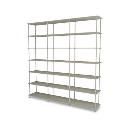 Etagère Free 666000 Montana, tablettes 225 Fennel et structure 144 Fennel, vue de trois quarts sur fond blanc