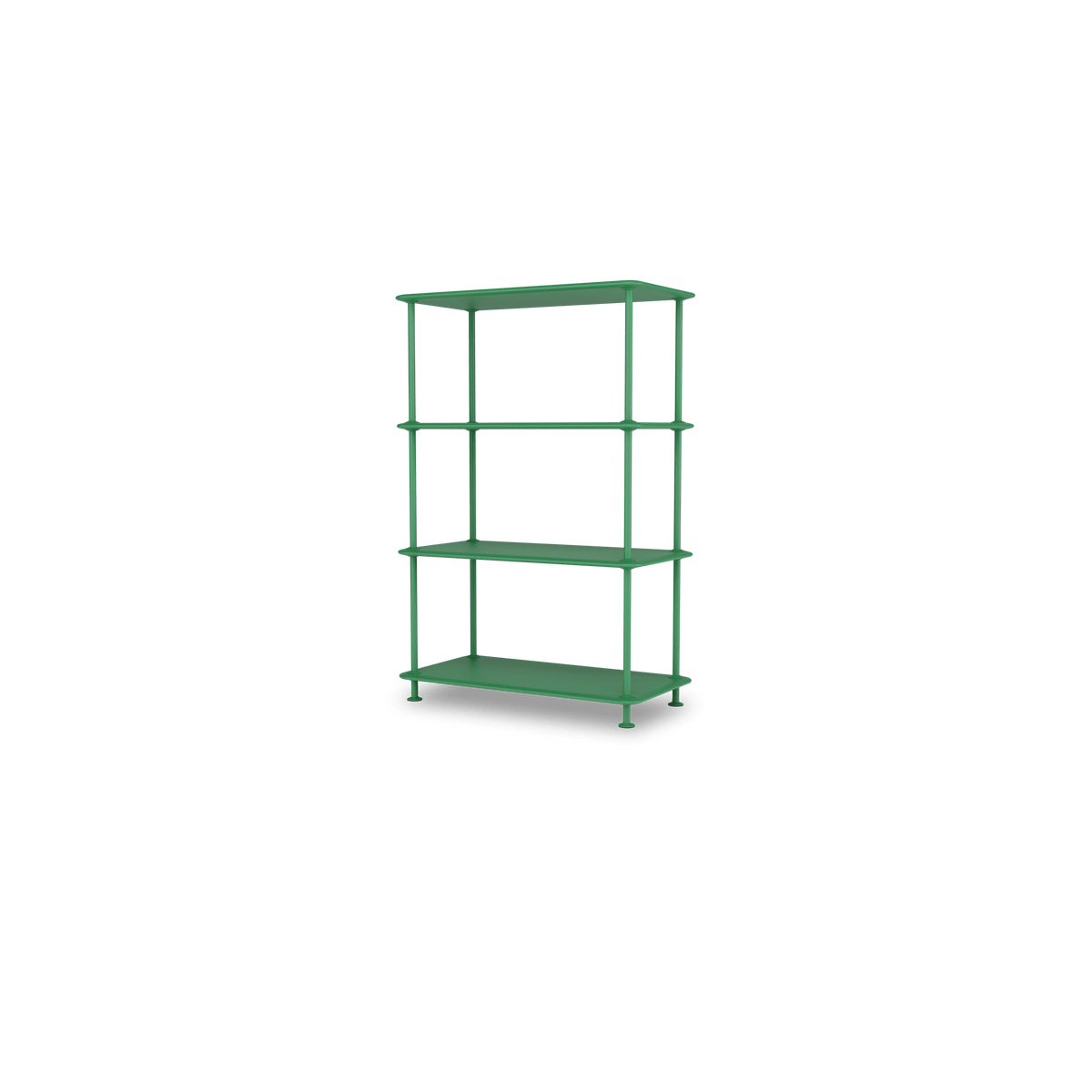 Etagère Free 300000 Montana, tablettes 232 Parsley et structure 152 Parsley, vue de trois quarts sur fond blanc