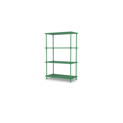 Etagère Free 300000 Montana, tablettes 232 Parsley et structure 152 Parsley, vue de trois quarts sur fond blanc