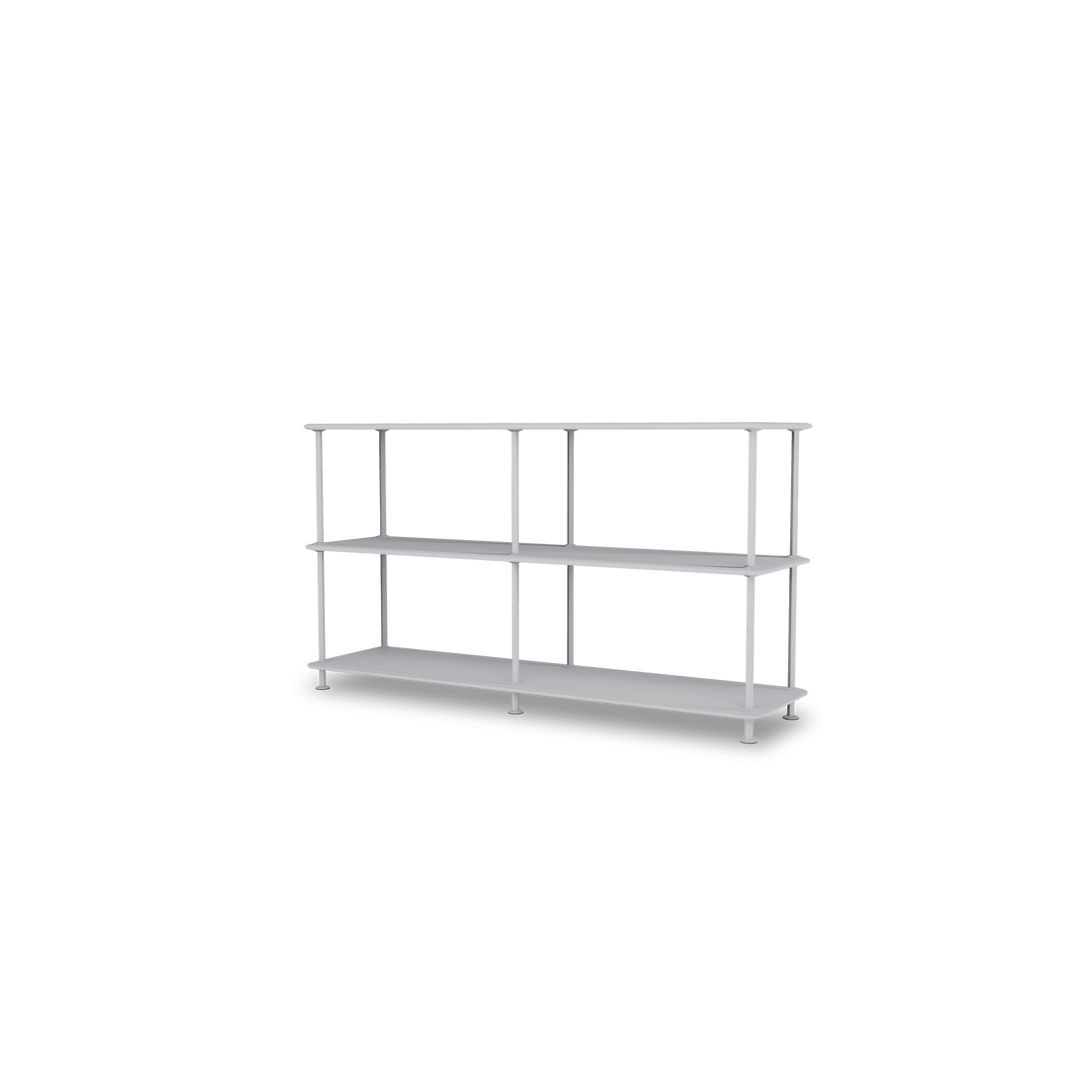 Etagère Free 220000 Montana, tablettes 209 Fjord et structure 02 Fjord, vue de trois quarts sur fond blanc
