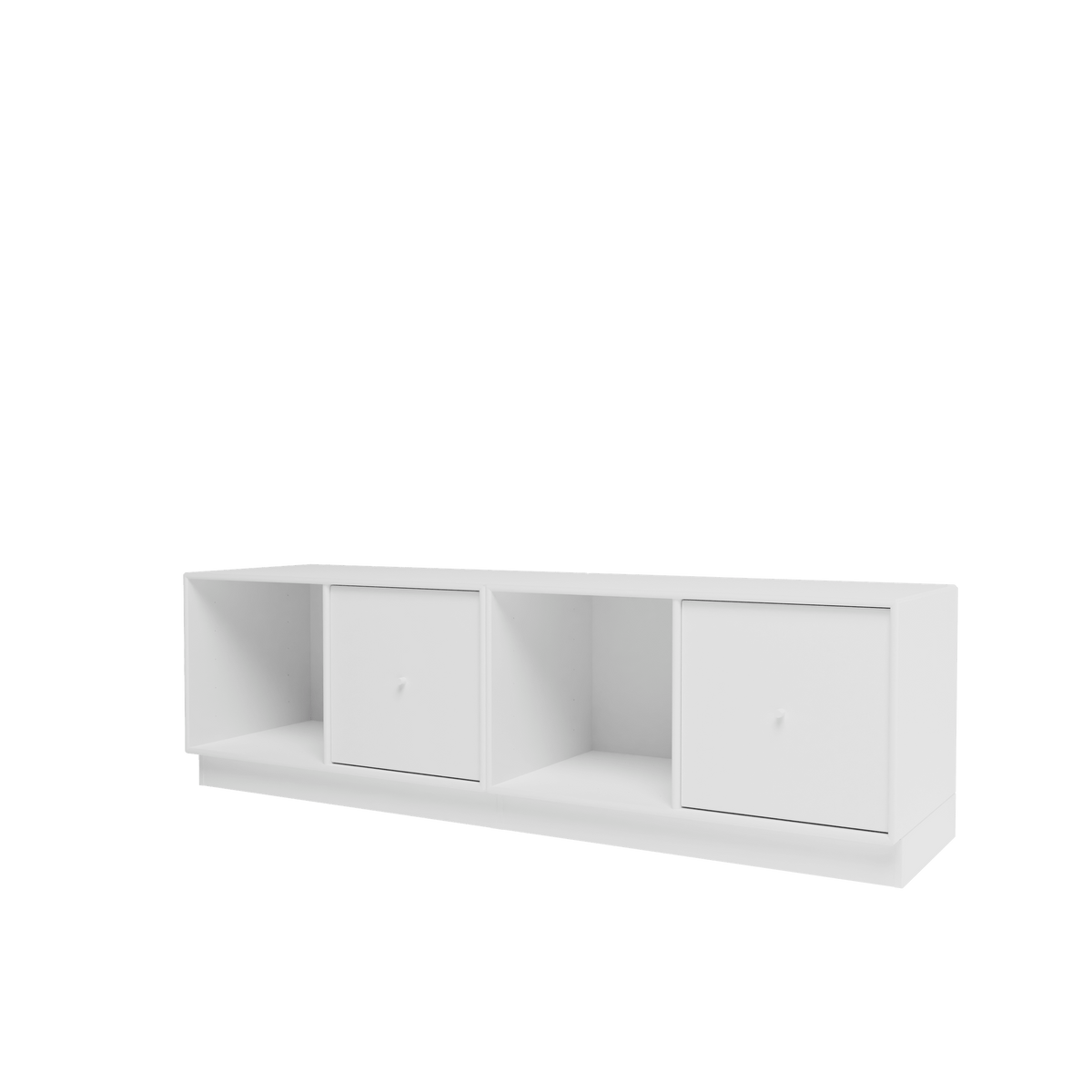 Banc Rest II Montana, laque 38 Snow, sur socle de 7 cm, vue de trois quarts sur fond blanc
