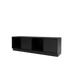 Banc Rest II Montana, laque 05 Black, sur socle de 7 cm, vue de trois quarts sur fond blanc