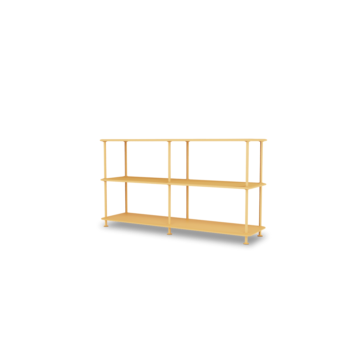 Etagère Free 220000 Montana, tablettes 233 Acacia et structure 166 Acacia, vue de trois quarts sur fond blanc