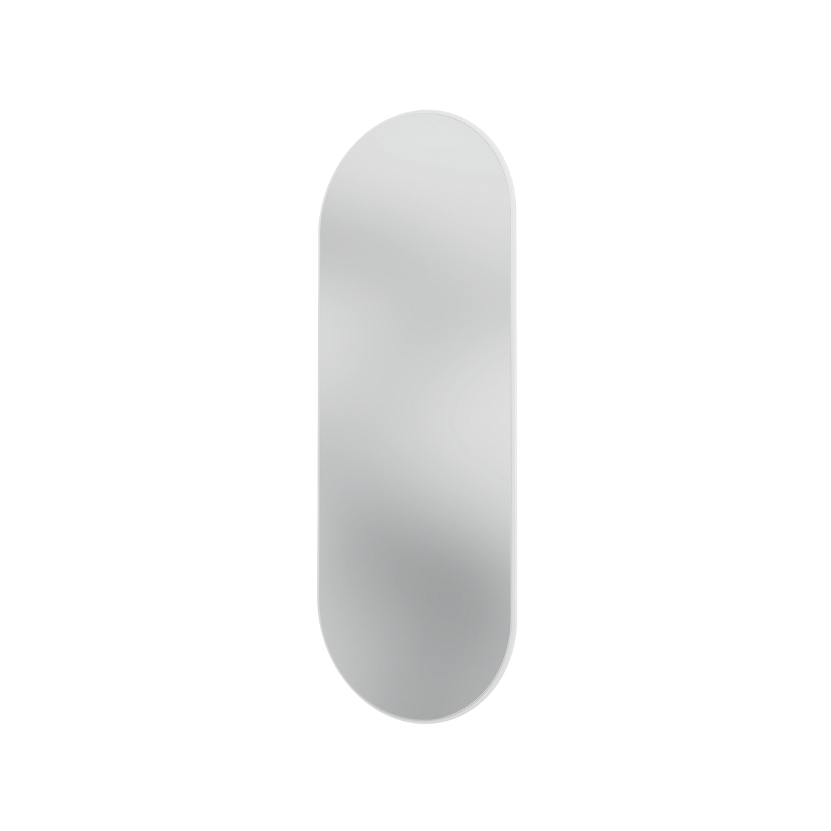 Miroir Colour Frame ovale SP1232R Montana, cadre laqué 101 New White, vue de trois quarts sur fond blanc