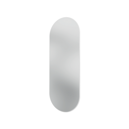 Miroir Colour Frame ovale SP1232R Montana, cadre laqué 101 New White, vue de trois quarts sur fond blanc