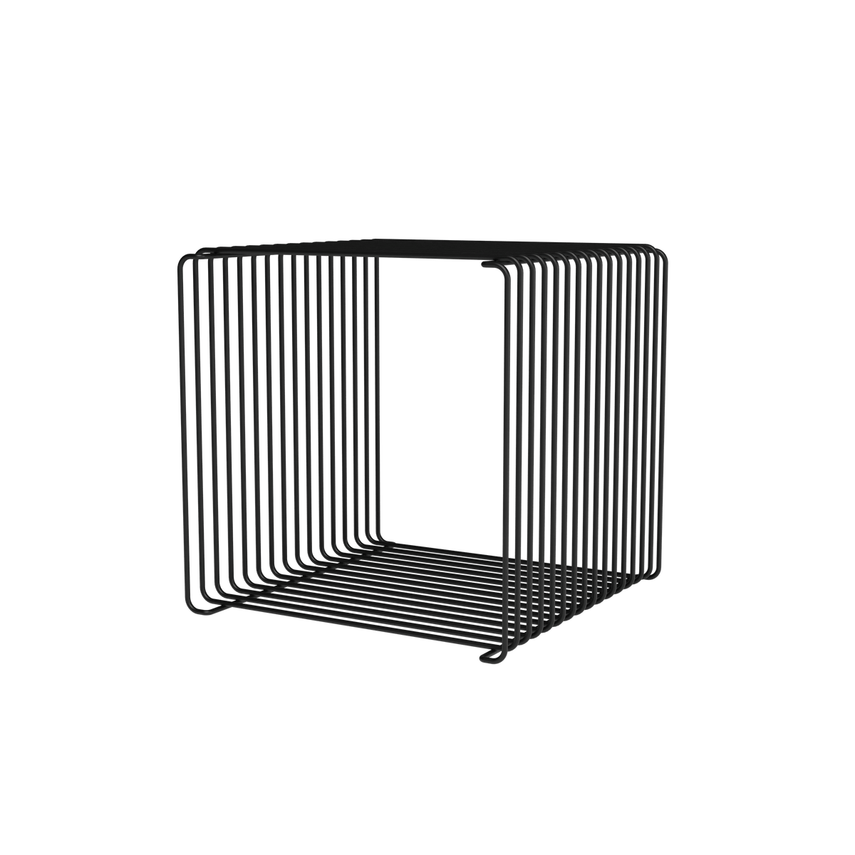 Module Panton Wire Single laqué Black, profondeur 34,8 cm, vue en perspective (l&