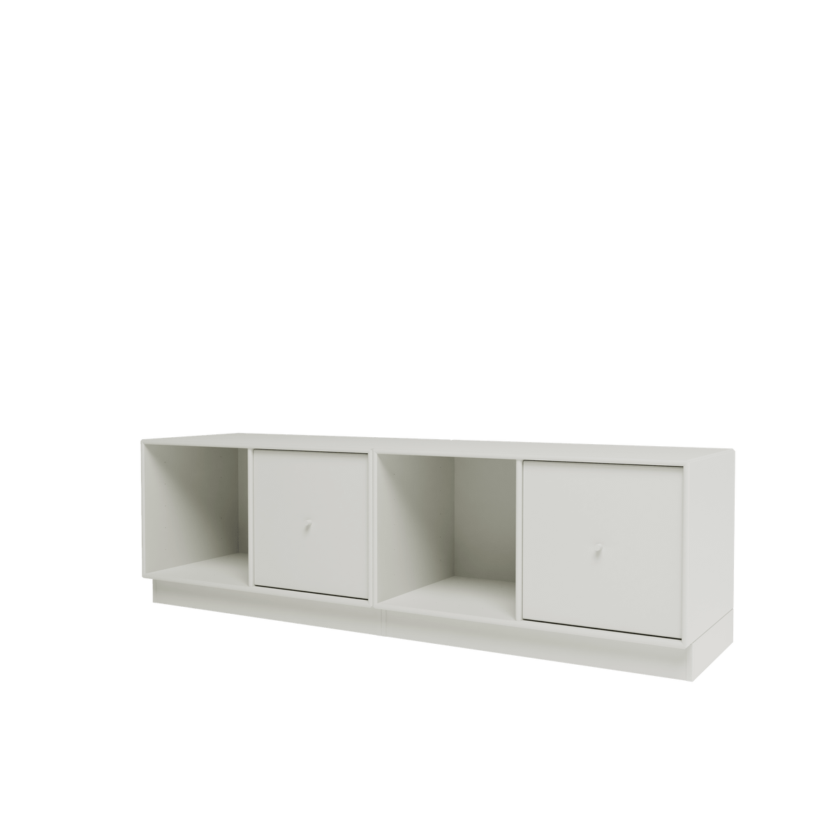 Banc Rest II Montana, laque 09 Nordic, sur socle de 7 cm, vue de trois quarts sur fond blanc