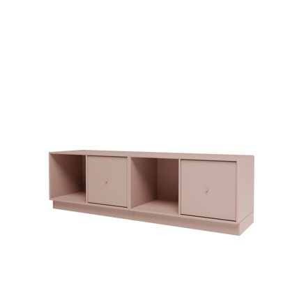 Banc Rest II Montana, laque 137 Mushroom, sur socle de 7 cm, vue de trois quarts sur fond blanc