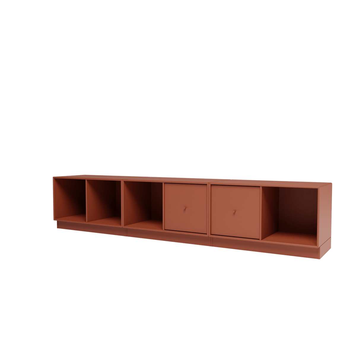 Banc Rest III Montana, laque 146 Hazelnut, sur socle de 7 cm, vue de trois quarts sur fond blanc