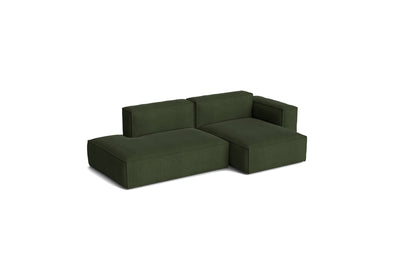 Canapé Mags Soft Low déhoussable de Hay, 2,5 places combinaison 3 méridienne droite, tissu Turf dark green