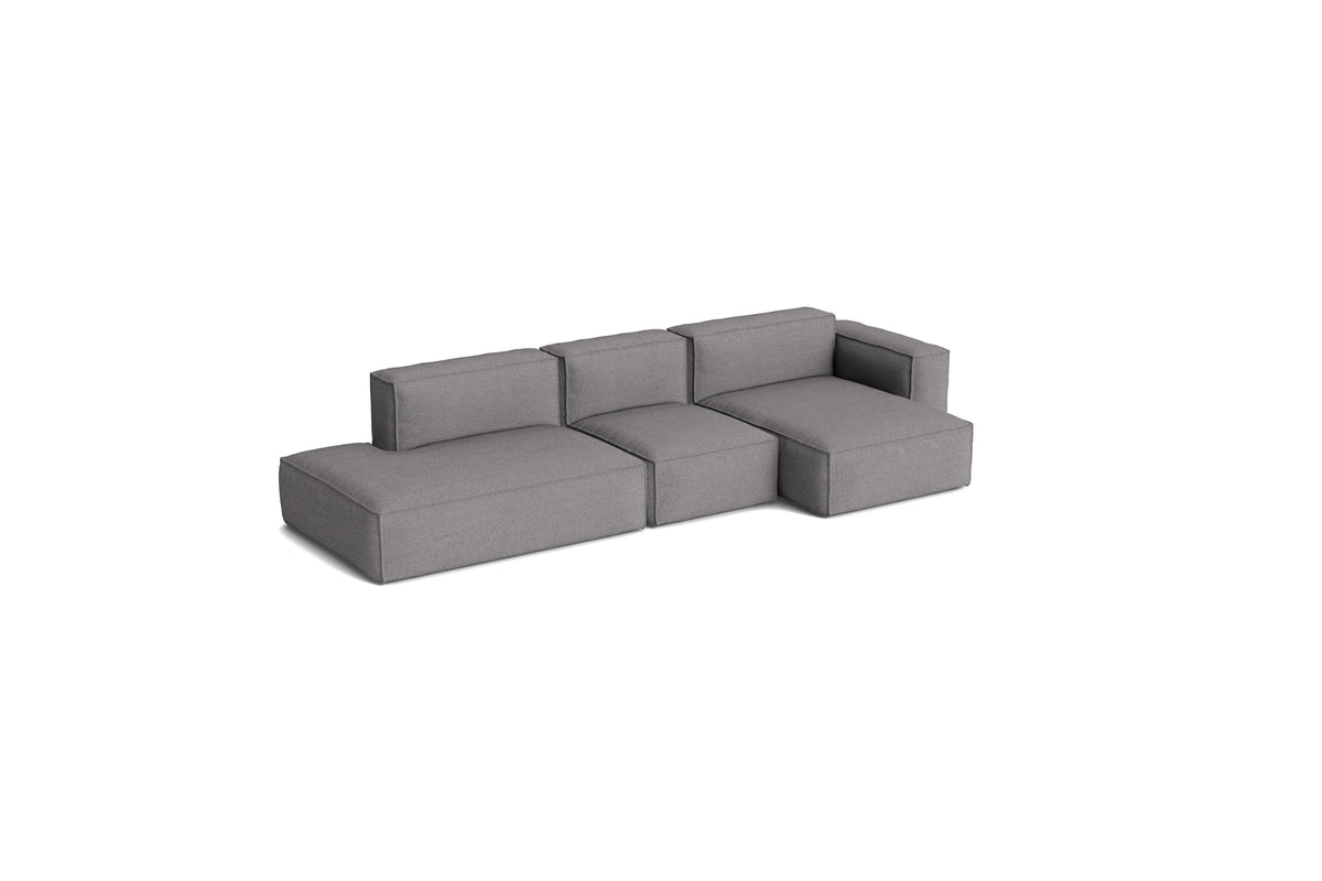 Canapé Mags Soft Low déhoussable de Hay, 3 places combinaison 4 méridienne droite, tissu Hallingdal 166