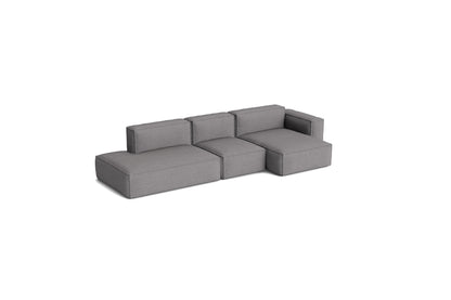 Canapé Mags Soft Low déhoussable de Hay, 3 places combinaison 4 méridienne droite, tissu Hallingdal 166
