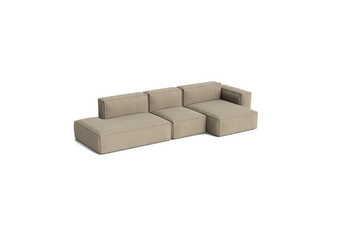Canapé Mags Soft Low déhoussable de Hay, 3 places combinaison 4 méridienne droite, tissu Linara 216