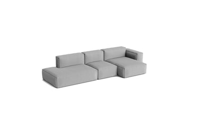 Canapé Mags Soft Low déhoussable de Hay, 3 places combinaison 4 méridienne droite, tissu Steelcut Trio 124