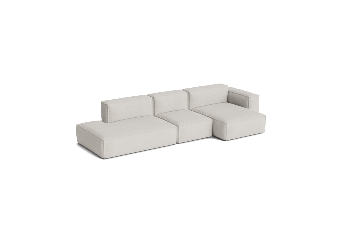 Canapé Mags Soft Low déhoussable de Hay, 3 places combinaison 4 méridienne droite, tissu Story 102