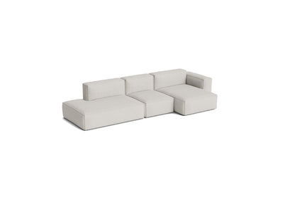 Canapé Mags Soft Low déhoussable de Hay, 3 places combinaison 4 méridienne droite, tissu Story 102