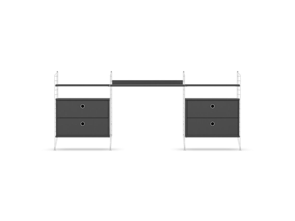 Espace de travail Workspace C - String Furniture-Gris foncé-Blanc-The Woods Gallery