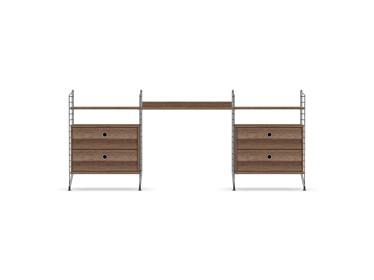 Espace de travail Workspace C - String Furniture-Noyer-Gris foncé-The Woods Gallery