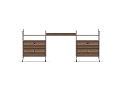 Espace de travail Workspace C - String Furniture-Noyer-Gris foncé-The Woods Gallery