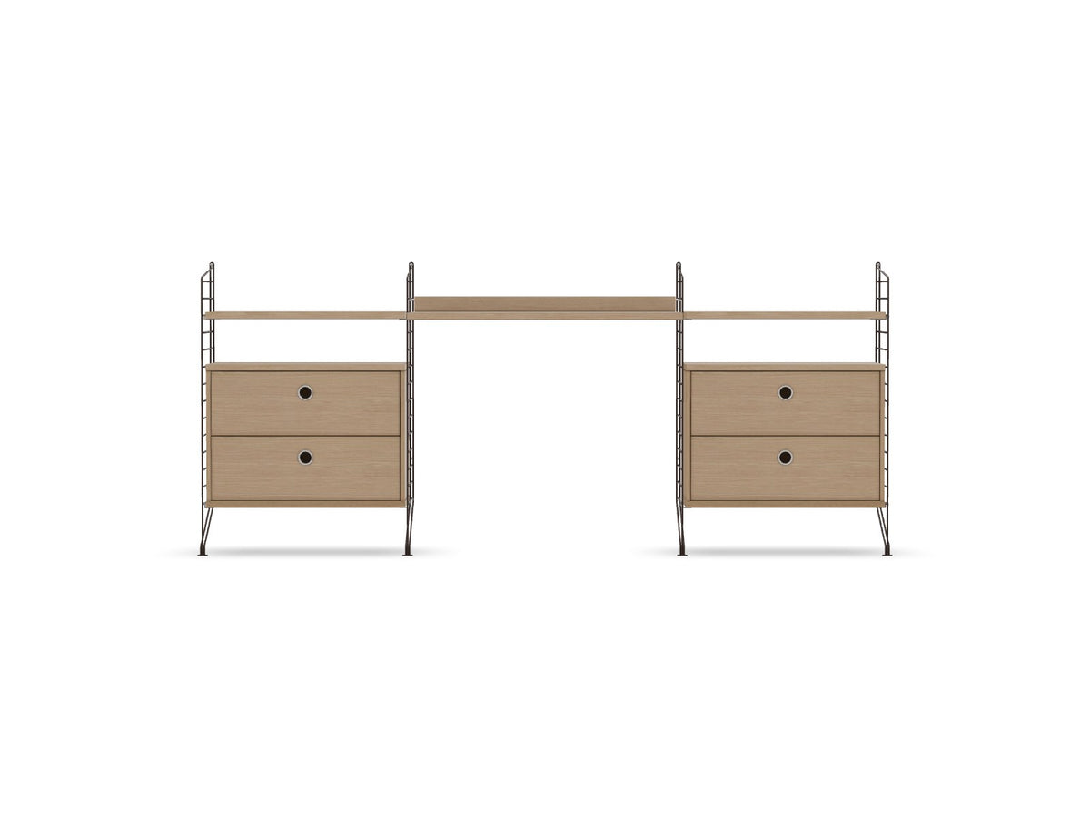Espace de travail Workspace C - String Furniture-Chêne-Marron foncé-The Woods Gallery