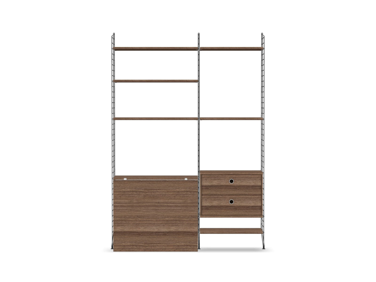 Espace de travail Workspace E - String Furniture-Noyer-Gris foncé-The Woods Gallery