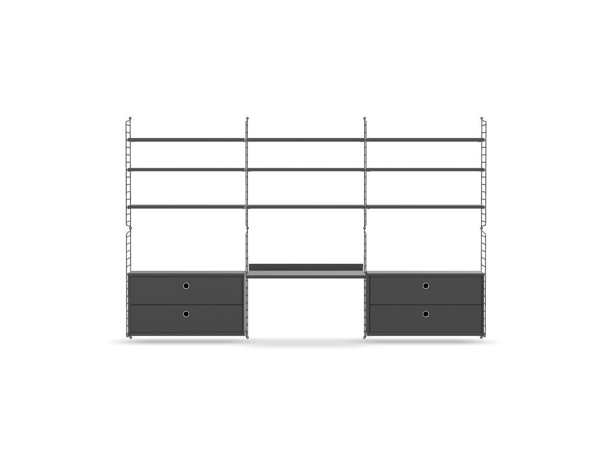 Espace de travail Workspace F - String Furniture-Gris foncé-Gris foncé-The Woods Gallery