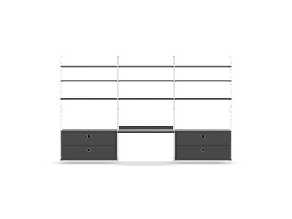 Espace de travail Workspace F - String Furniture-Gris foncé-Blanc-The Woods Gallery