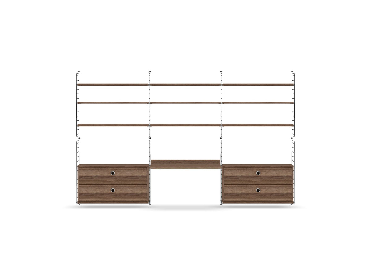 Espace de travail Workspace F - String Furniture-Noyer-Gris foncé-The Woods Gallery