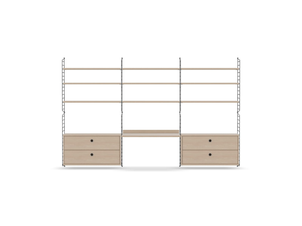 Espace de travail Workspace F - String Furniture-Frêne-Gris foncé-The Woods Gallery
