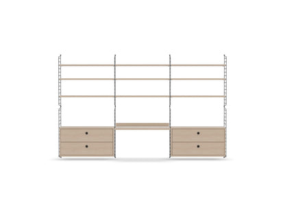 Espace de travail Workspace F - String Furniture-Frêne-Gris foncé-The Woods Gallery