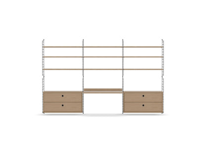 Espace de travail Workspace F - String Furniture-Chêne - Gris foncé-The Woods Gallery