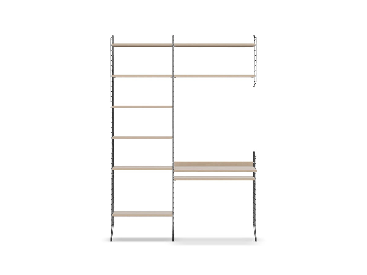 Espace de travail Workspace G - String Furniture-Frêne-Gris foncé-The Woods Gallery