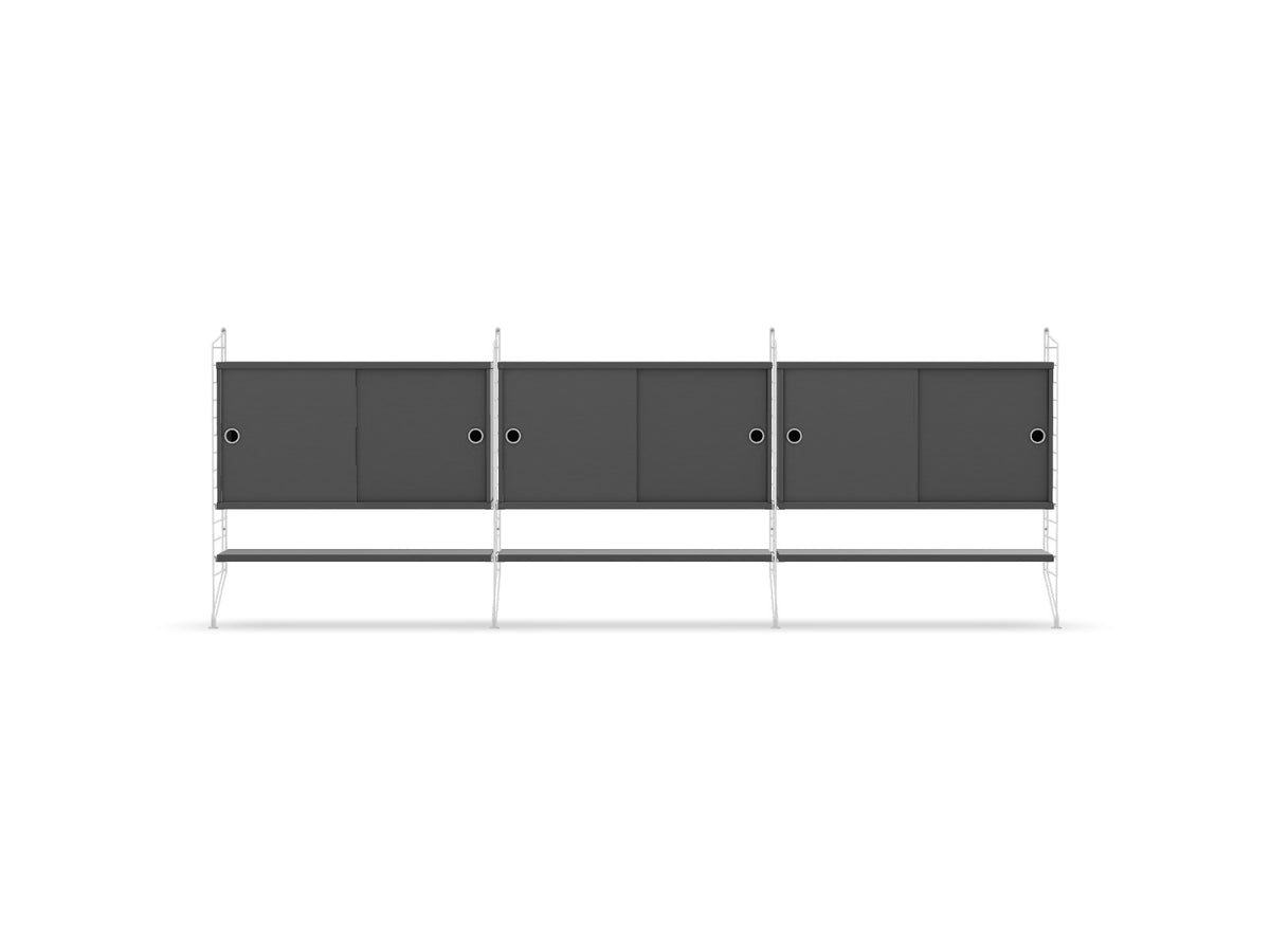 Ensemble de salon F - String Furniture-Blanc - Gris foncé-The Woods Gallery
