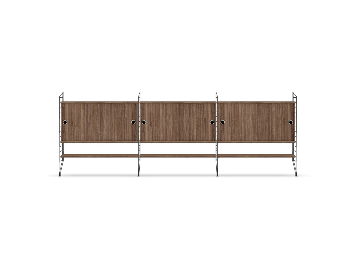 Ensemble de salon F - String Furniture-Gris foncé - Noyer-The Woods Gallery