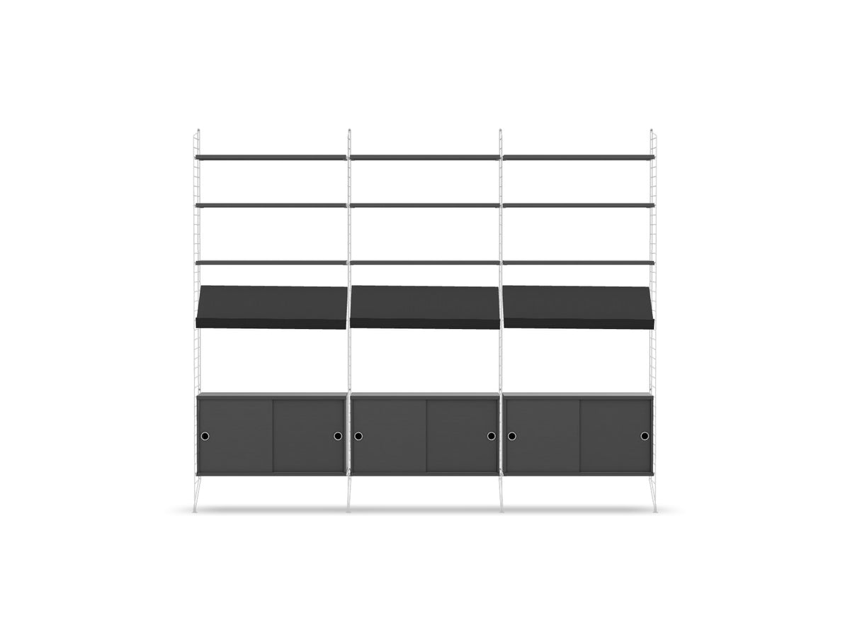 Ensemble de salon G - String Furniture-Blanc - Gris foncé-The Woods Gallery