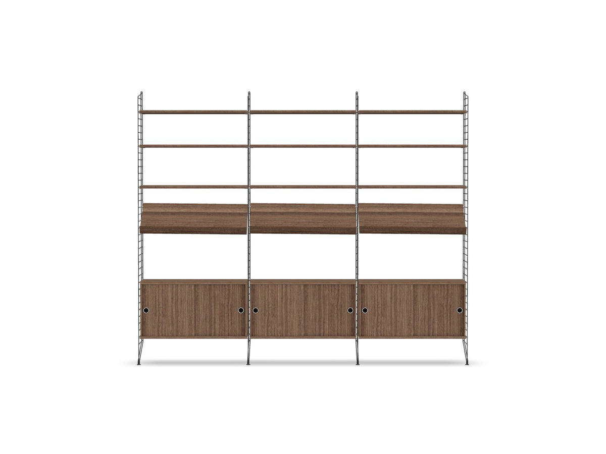Ensemble de salon G - String Furniture-Gris foncé - Noyer-The Woods Gallery