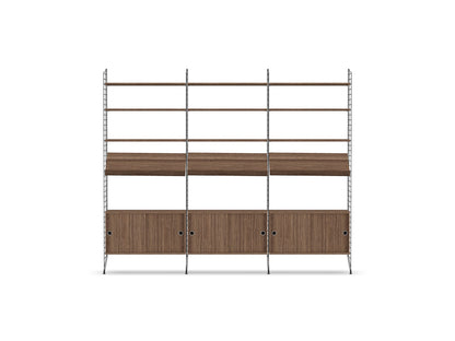 Ensemble de salon G - String Furniture-Gris foncé - Noyer-The Woods Gallery