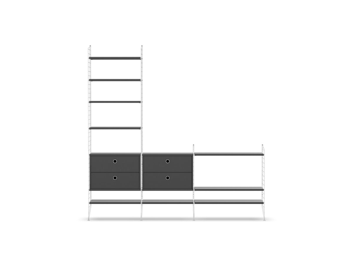 Ensemble de salon J - String Furniture-Blanc - Gris foncé-The Woods Gallery