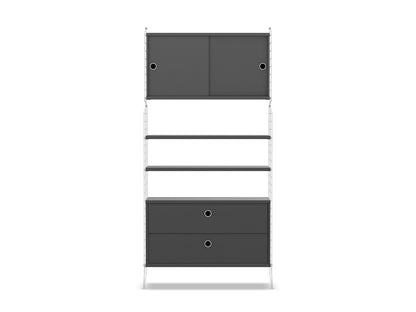 Ensemble de salon R - String Furniture-Blanc - Gris foncé-The Woods Gallery