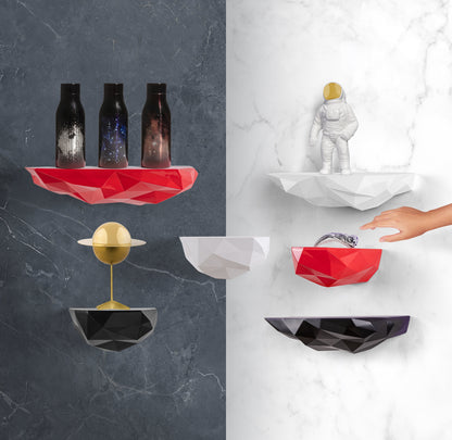 Étagère murale Space Rocks petite rouge de Diesel Living - Seletti-vue 2-The Woods Gallery