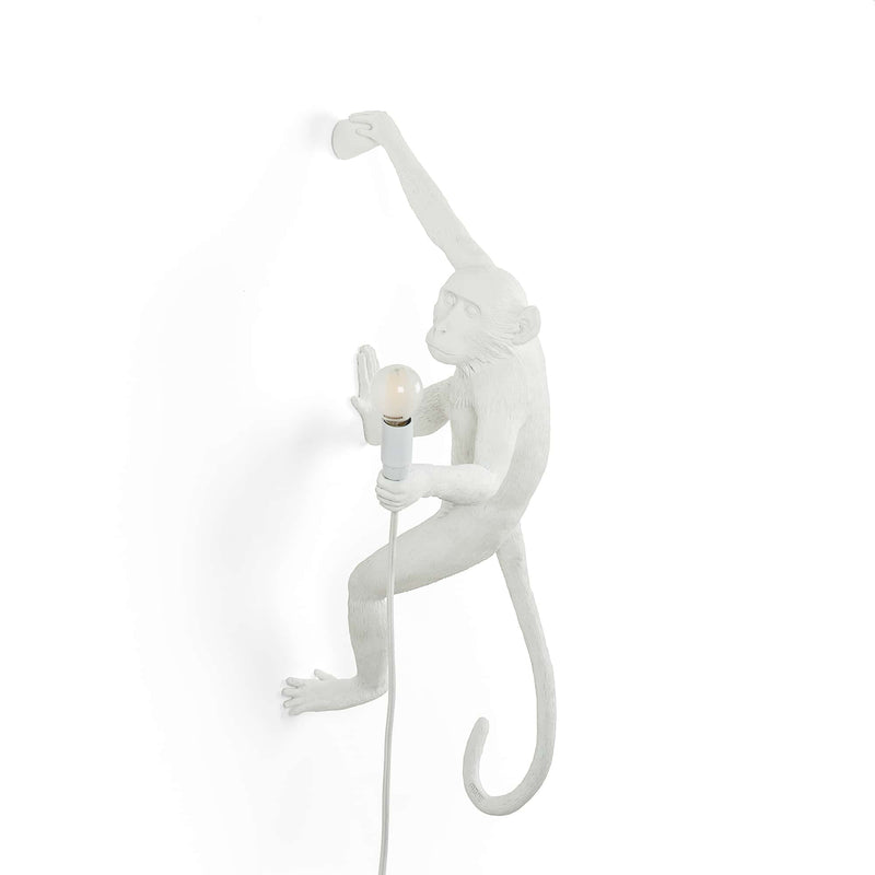 Applique Monkey Lamp Hanging Right blanche de Marcantonio - Seletti-vue 1-The Woods Gallery