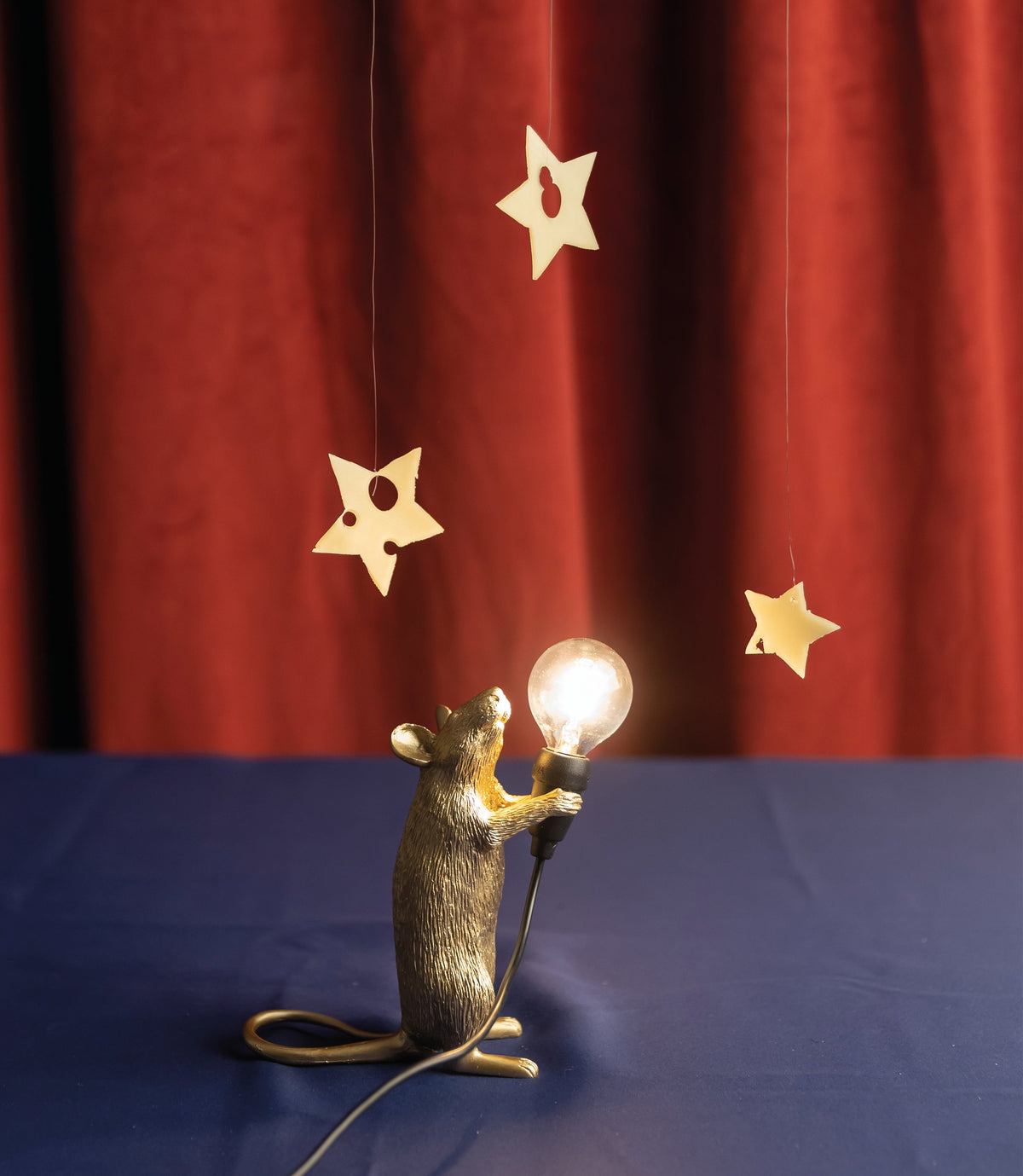 Lampe Mouse Lamp Step dorée de Marcantonio - Seletti-vue 6-The Woods Gallery